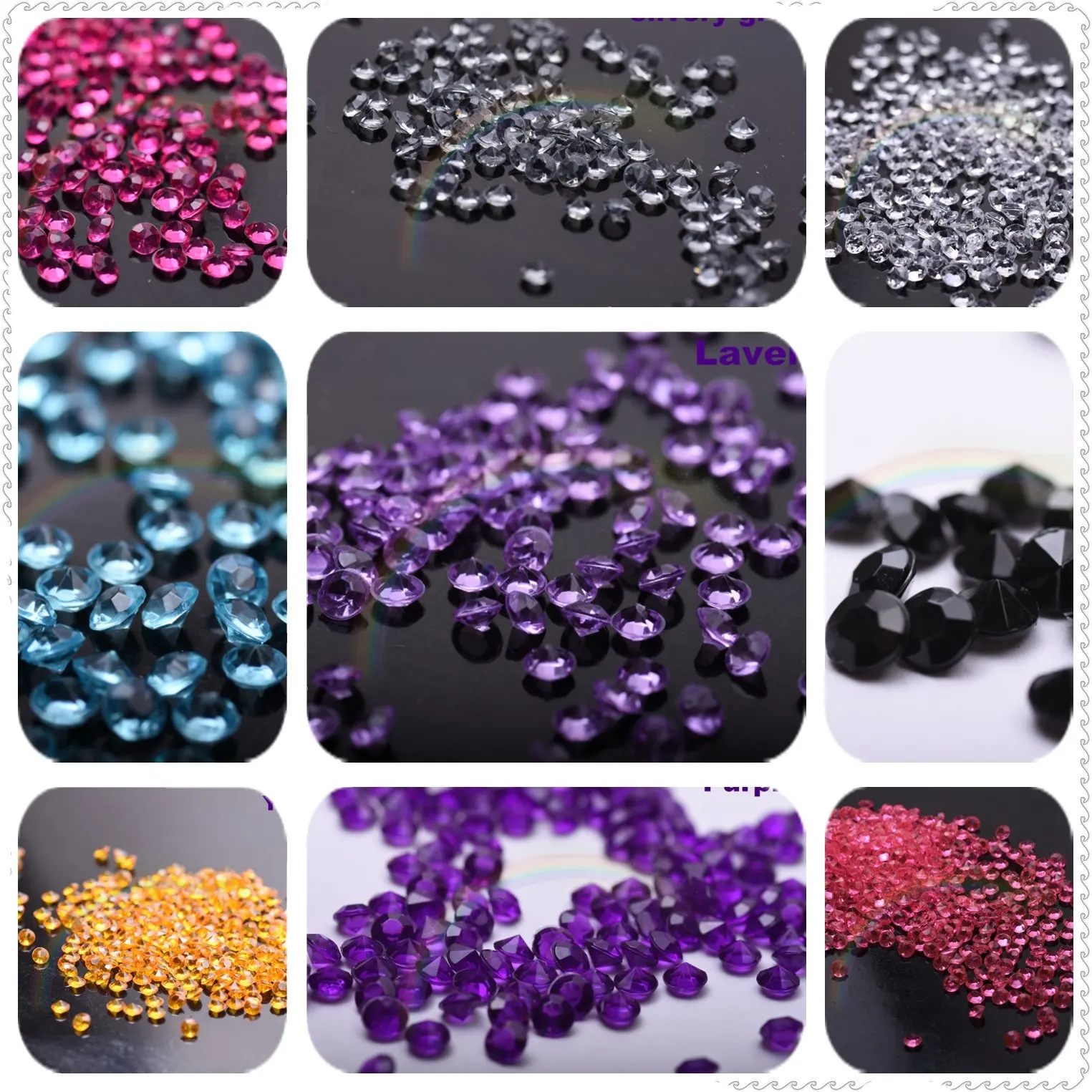 4MM akrilik sivri alt elmas beyaz elmas üç boyutlu Rhinestone DIY takı aksesuarları