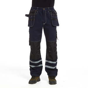 Utilidad Western Carpenter Workwear Hombres Construcción Durable Cordura Reforzado Rodillera Pantalones de trabajo con bolsillo multiherramienta - Product Image 1