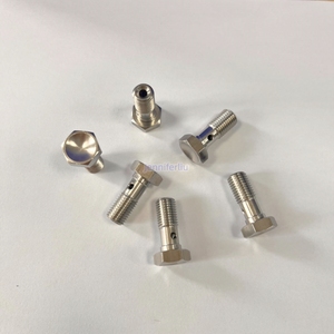 14mm Heagonal 14mm cabeza hexagonal Acero inoxidable métrico M8 M8 * 1 solo <span class=keywords><strong>Banjo</strong></span> ojo freno ajuste perno pernos adaptador - Product Image 5