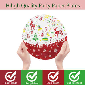 Assiettes en papier jetables à thème cerf et sapin de Noël, fournitures de décoration de fête de Noël créatives, directement de l'usine - Product Image 2