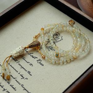 Natural Crystal Double Layer Stackable Bracelet Necklace, Unisex Feng Shui Meditation Healing Mala Prayer Beads Jewelry - Product Image 2