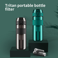 Bouteille filtrante à eau portable pour camping, randonnée, camping-car, voiture, purificateur personnel, charbon actif