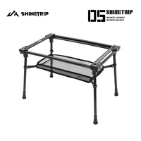 Table de camping pliable et détachable en aluminium léger IGT, réglable en hauteur, 2 vitesses, mobilier d'extérieur rectangulaire, finition noircie, DIY