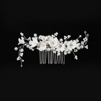Perles faites à la main en argent personnalisées gratuites peignes à cheveux de mariée pièces de tête de cheveux de mariage en cristal de diamant d'or