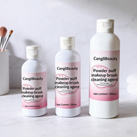 Nettoyant en gros pour houppettes et pinceaux de maquillage 100ml, en solution nettoyante, emballé pour le nettoyage des outils de maquillage