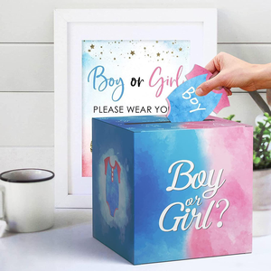 Caja Sorpresa para Revelación <span class=keywords><strong>de</strong></span> Género con Confeti Biodegradable, Caja <span class=keywords><strong>de</strong></span> Confeti para Anuncio <span class=keywords><strong>de</strong></span> Embarazo, Gran Venta - Product Image 1