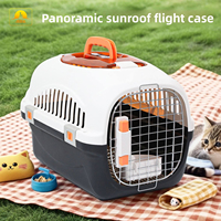 Sac de transport portable pour chat, grande taille, rectangulaire, type avion, avec toit panoramique à grille, couleurs assorties, capacité 5 kg