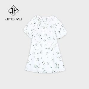 OEM Design Hawaiian Print Children Knee Length Dress Custom <b>Linen</b> Blend Cotton Hawaiian Dress for Kids - Product Image 3