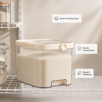 Seau de stockage de farine de riz à une main, conteneur en plastique scellé avec système de pression pour autres céréales
