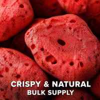 Gefreeze-droogde aardbeien, knapperig, gezonde snack, yoghurt, ontbijtgranen, topping, bakken, superfood, groothandel, bulk