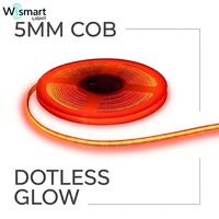 Lampu Strip LED ramping 5 mm PCB COB 12V Dapat Diredupkan CRI90 IP20 Kontrol Suara Wi-Fi APP Bluetooth untuk Dekorasi Rumah
