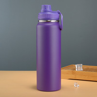 Bouteille d'eau isotherme en acier inoxydable 304 à double paroi sous vide de 600 ml pour le sport et le camping, avec couvercle, prix d'usine, vente en gros