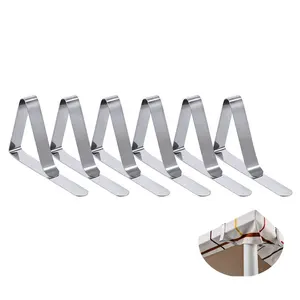 6Pcs Outdoor Picnic Table Cloth Cover Clamps Table Cloth Holders Ideal Flexible Stainless Steel Tablecloth Clips