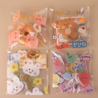 Sacs à fermeture éclair transparents imprimés de dessins animés, logo personnalisé, pochette refermable en matériau composite pour l'emballage de pain, beignets, biscuits et friandises