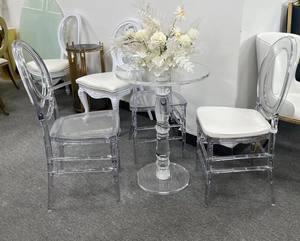 Hotel diseño moderno cristal superior acrílico pierna banquete mesa de comedor rectangular JJ240061 transparente acrílico mesa de boda - Product Image 6