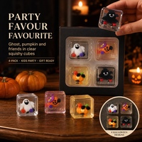 Cadeau de Noël et d'Halloween : Jouet Squishy à Rebond Lent en Boîte à Quatre Compartiments, Jouet Anti-Stress à Presser en TPR et Maltose