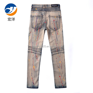 Hongyang Tùy Chỉnh Thương Hiệu Giữa Eo Cổ Điển Rửa Bùng Quần Casual Biker Phong Cách Jeans Có Thể Giặt Tính Năng Cho Mùa Thu/Mùa Đông - Product Image 6