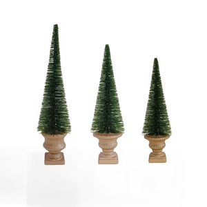 Décorations de table, mini sapin de Noël vert en forme de brosse à bouteille de 13,5/17/20,5 pouces pour la maison, la chambre, le bureau, les fêtes - Product Image 1