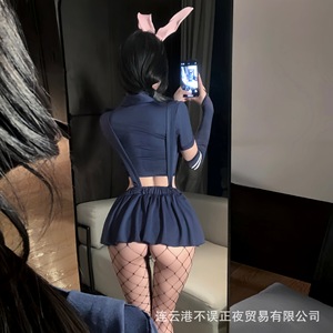 Sexy bunny police officer uniform, innocent bunny girl, qqny short skirt, flirtatious nightgown set - Product Image 5