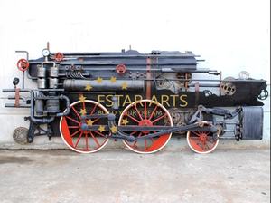 Art mural en métal 3D du <span class=keywords><strong>train</strong></span> à vapeur noir industriel-Peinture vintage en fer rouillé pour décor <span class=keywords><strong>de</strong></span> bar, restaurant et café - Product Image 2