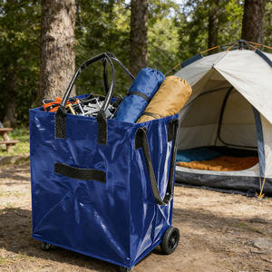 मल्टीफंक्शन ज्यामितीय किराना बैग पहियों के साथ शॉपिंग ट्रॉली फोल्डेबल रोलिंग टोटे शॉपिंग बैग - Product Image 2