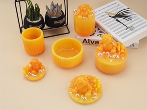 Stampo per barattolo di stoccaggio di 2 dimensioni stampo rotondo in Silicone per tazza di candela con coperchio per resina in gesso - Product Image 6