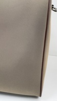 Sac de voyage en nylon microfibre beige, grande capacité, sac de week-end, sac de nuit, bagage à main, double poignée, logo personnalisé
