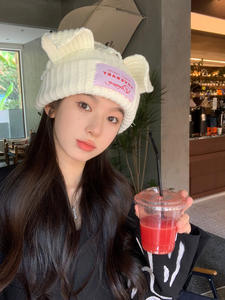 2024 yeni çok yönlü renkli çizgili domuz örme iplik şapka - Product Image 5