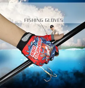 Unisex Custom Logo Fishing Glove Thin And Light Leather Sports Gloves With Adjustable Wrist Strap Polyester Material