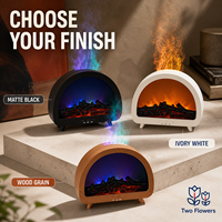Diffuseur d'arômes à effet flamme avec brume colorée, minuterie 1H 3H 5H, humidificateur décoratif effet cheminée en trois finitions
