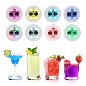 Christmas Led Decoration Up Bottle Service Lights For Cups Led Coaster Party Favor Wedding Decorations Blue LED Light Stickers