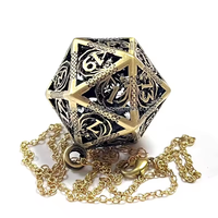 Porte-clés en cuivre gravé D20 multicolore + mini dés polyédriques de collection Dragon de 6 mm pour jeux de rôle sur table DND RPG avec rangement