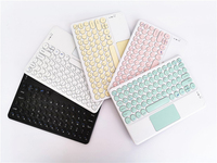 Keyboard Nirkabel Mini ZLY yang Dapat Diisi Ulang dengan Touchpad, Keyboard Nirkabel BT untuk Laptop, Tablet, dan Pad Mini