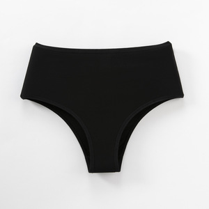 Braguitas de cintura alta para mujer, mezcla de algodón, sin costuras, de punto, color liso, sin tanga, ropa interior diaria. - Product Image 3