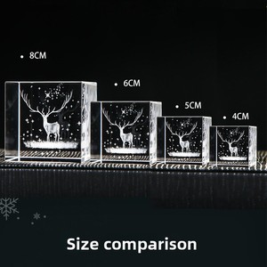 Cubo di Cristallo Inciso in 3D a Tema Pianeti, Ornamento in Vetro, <span class=keywords><strong>Regalo</strong></span> Perfetto per Coppie, Fidanzati, Design di Tendenza - Product Image 4