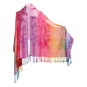 <span class=keywords><strong>Sciarpa</strong></span> con frange scialle in <span class=keywords><strong>seta</strong></span> caisley Jacquard <span class=keywords><strong>Cashmere</strong></span> da <span class=keywords><strong>donna</strong></span> in tessuto colorato arcobaleno vivido - Product Image 2