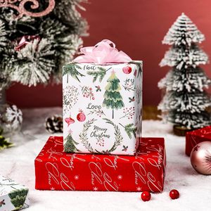 Christmas <b>Wrapping</b> <b>Paper</b> Reversible Green Tree Red Berries 17 In X 32.8 Ft Gift Craft Packaging <b>Paper</b> - Product Image 4