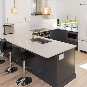 Types de meubles de cuisine OEM armoire péninsule <span class=keywords><strong>bar</strong></span> à petit-déjeuner Design meubles de maison armoire de cuisine en bois ensemble - Product Image 1