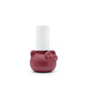 7Ml Groothandel Luxe Mini Kat Unieke Vorm Red Custom Gel Ovale Nail Lijm Polish Fles