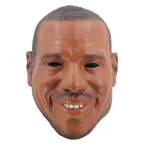 现实乳胶明星脸名人运动员人类黑人男子男性勒布朗詹姆斯面具嘉年华配件角色扮演