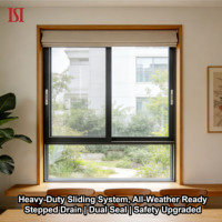 Fenêtre coulissante moderne en aluminium, coupe-vent, antivol, avec moustiquaire verticale et horizontale en acier inoxydable, fonction magnétique