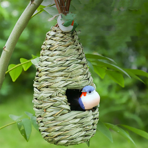 Nid <span class=keywords><strong>d</strong></span>'oiseau créatif tissé à la main, <span class=keywords><strong>d</strong></span>écoration de jardin extérieur, volière écologique en herbe, nichoir <span class=keywords><strong>pour</strong></span> oiseaux, style goutte <span class=keywords><strong>d</strong></span>'eau, cage à oiseaux moderne - Product Image 3