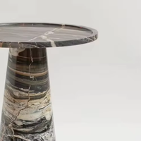 Ensemble de table de chevet et table d'appoint en marbre Calacatta Violet, meubles en pierre naturelle minimalistes de luxe sur mesure pour le salon
