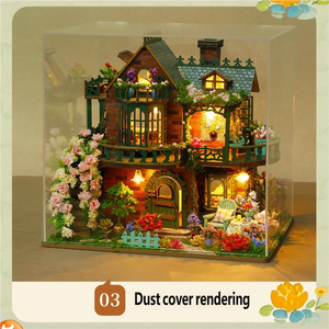 Kit <span class=keywords><strong>de</strong></span> construction DIY Villa <span class=keywords><strong>de</strong></span> <span class=keywords><strong>jardin</strong></span> elfique, modèle miniature éducatif en bois à assembler soi-même, cadeau pour les 14 ans et plus - Product Image 5