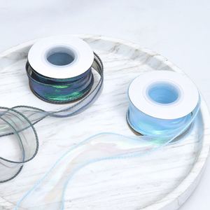 ริบบิ้นไหมพรมหางปลาสีรุ้งหรูหรา 10 หลา กว้าง 4 ซม. (1.6 นิ้ว) ริบบิ้นลายดอกไม้ ใช้สำหรับงานกีฬาและของขวัญ - Product Image 4