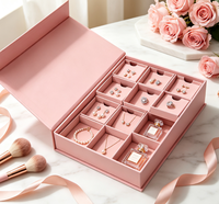 Boîte cadeau de luxe rose personnalisée en forme de livre avec compte à rebours, idéale pour boîte cadeau magnétique à clapet