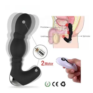 Mainan Anal Vibrator Anal untuk pria steker pantat pijat prostat motor ganda mainan seks Vibrator nirkabel untuk dewasa mainan Erotis