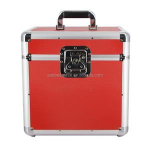 Customization aluminum vinyl record storage case boxes with sleeve holders for 12" and 7" albums