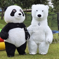 Disfraz inflable de Papá Noel, Reno, muñeco de nieve, Navidad, Panda gigante para publicidad y actuación en eventos