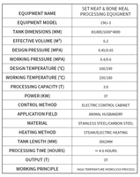 Machine de traitement des déchets animaux certifiée CE CM-1T/Batch avec connexion biofiltre sans odeur pour la récupération des ressources MBM et des graisses